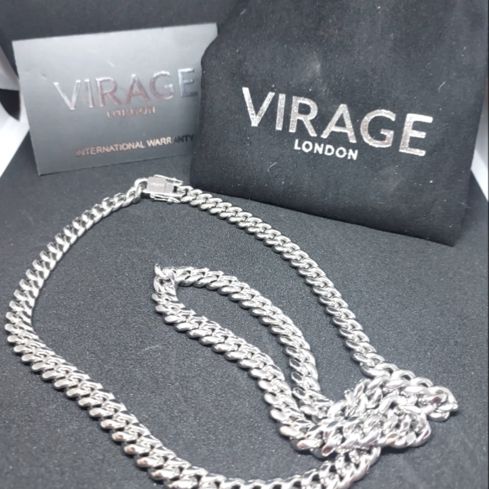 Men's cuban 22in silver chain